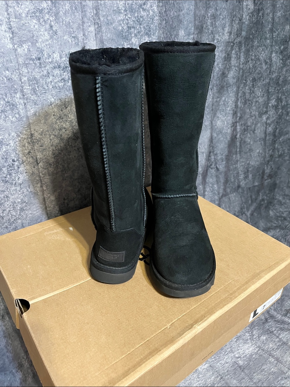 UGG Black Tall Suede Winter Boots